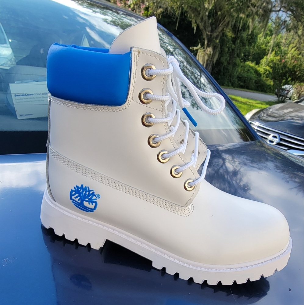 Brand new blue neon boots custom fashion